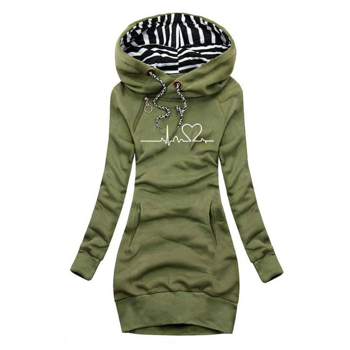 Amance | Heartbeat gedrukte sweater jurk