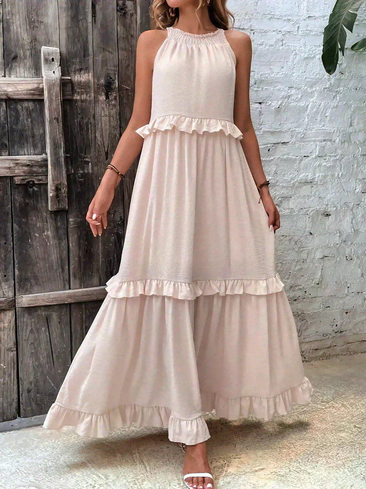 Sarah | Halter Ruffle Maxi Jurk ( Bijna uitverkocht )