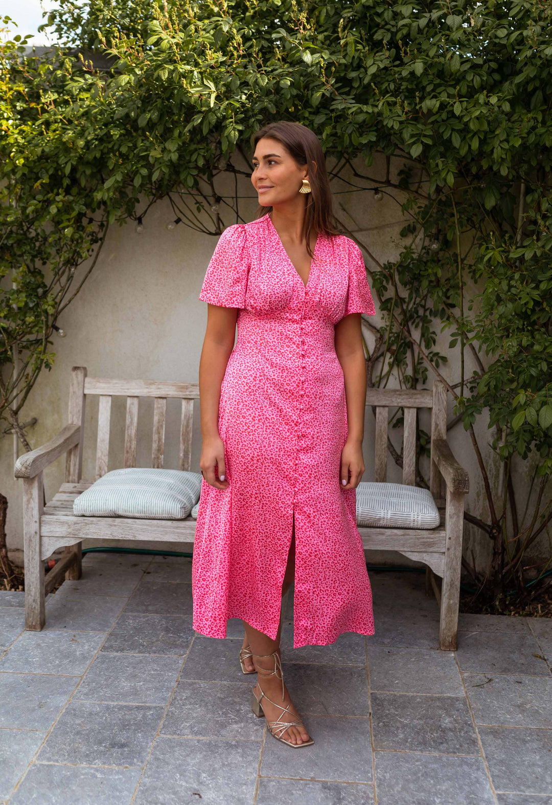 Rosanna | Luipaard midi-jurk